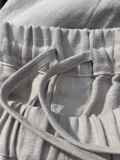 Relaxed Linen Trousers for Men, Plum Loose Fit Pants